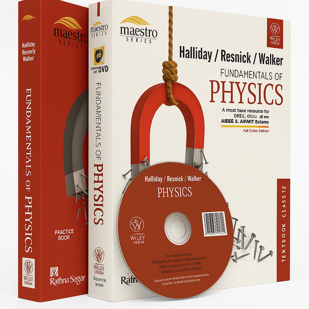Halliday / Resnick / Walker, Fundamentals of Physics, Class 12, Set of 2 Books (Textbook & Practice Book with Complimentary CD ) for CBSE, JEE and Neet Entrance Examinations Paperback Updated Version